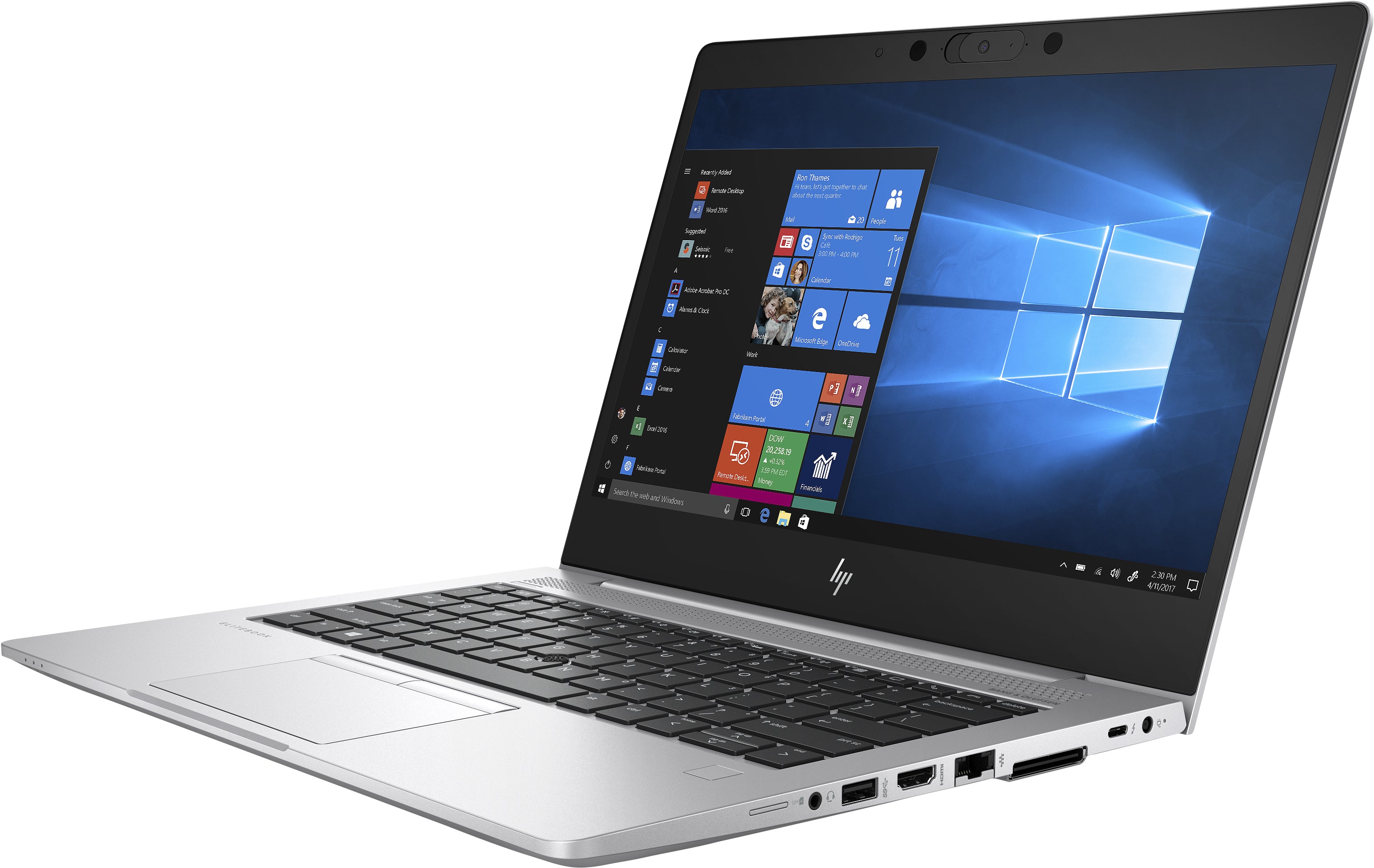 Laptop aufgeklappt Ansicht von schräg rechts