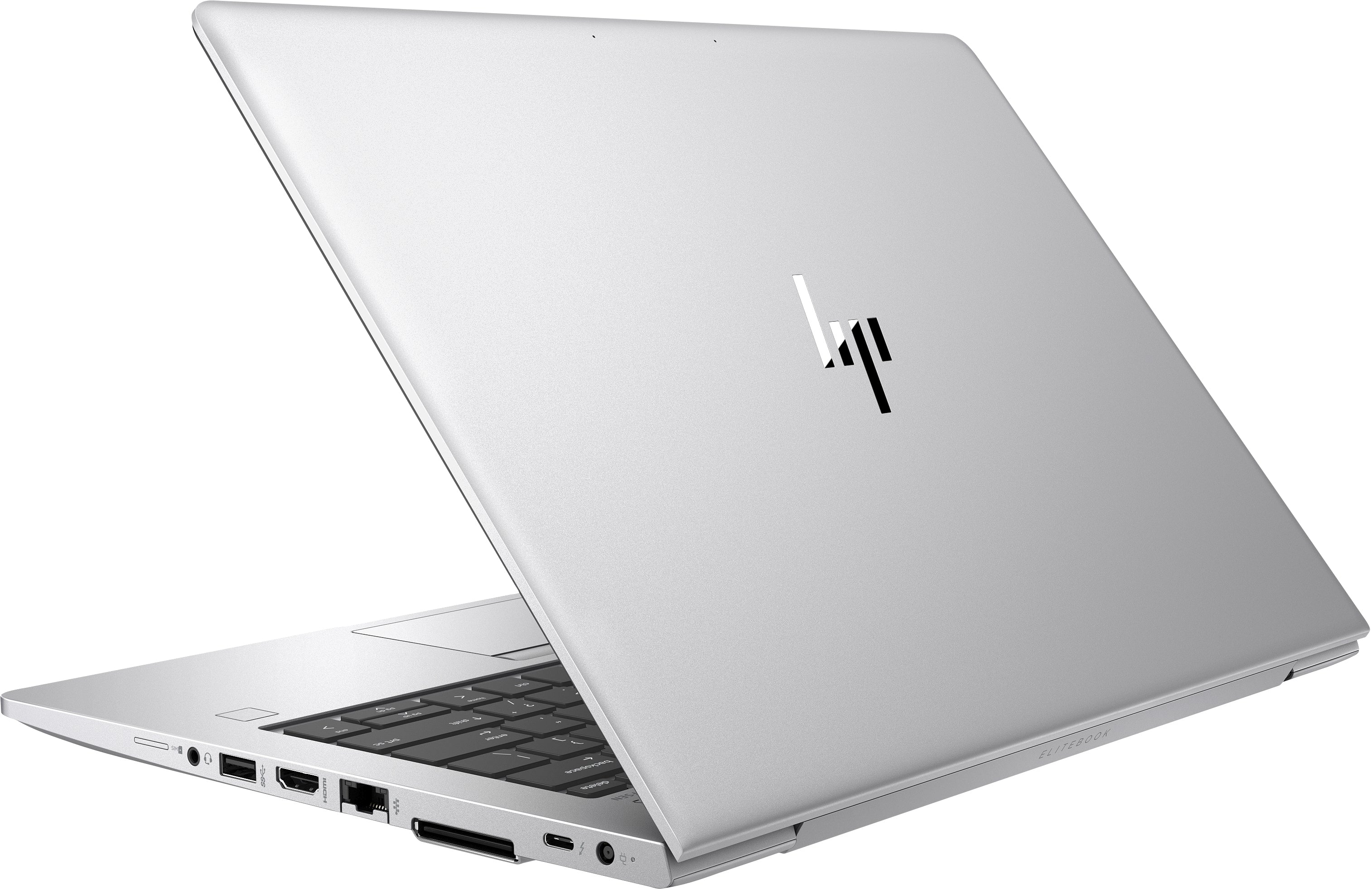 Laptop geöffnet Ansicht von hinten leicht nach rechts gedreht