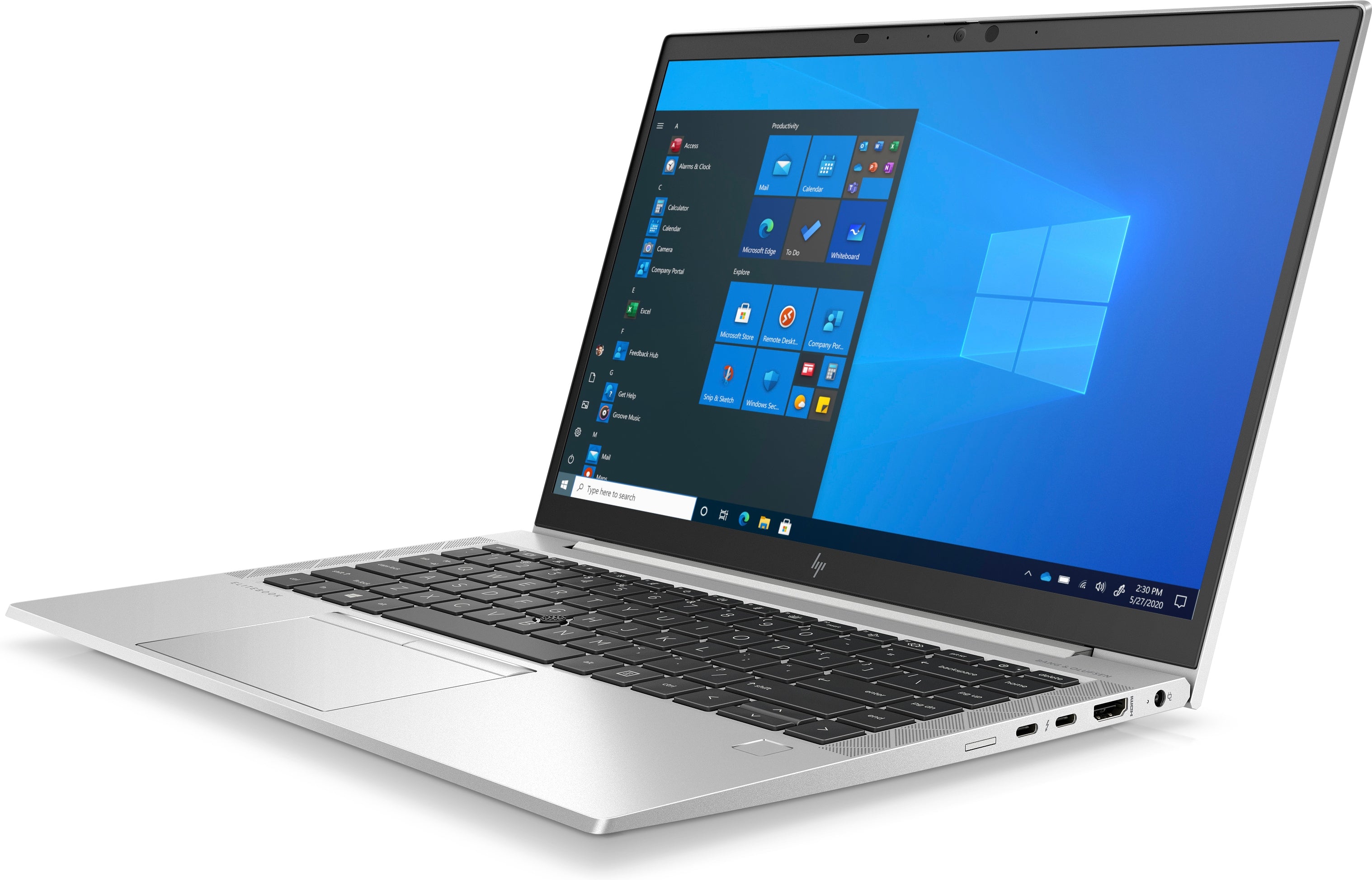 Laptop aufgeklappt Ansicht von schräg rechts