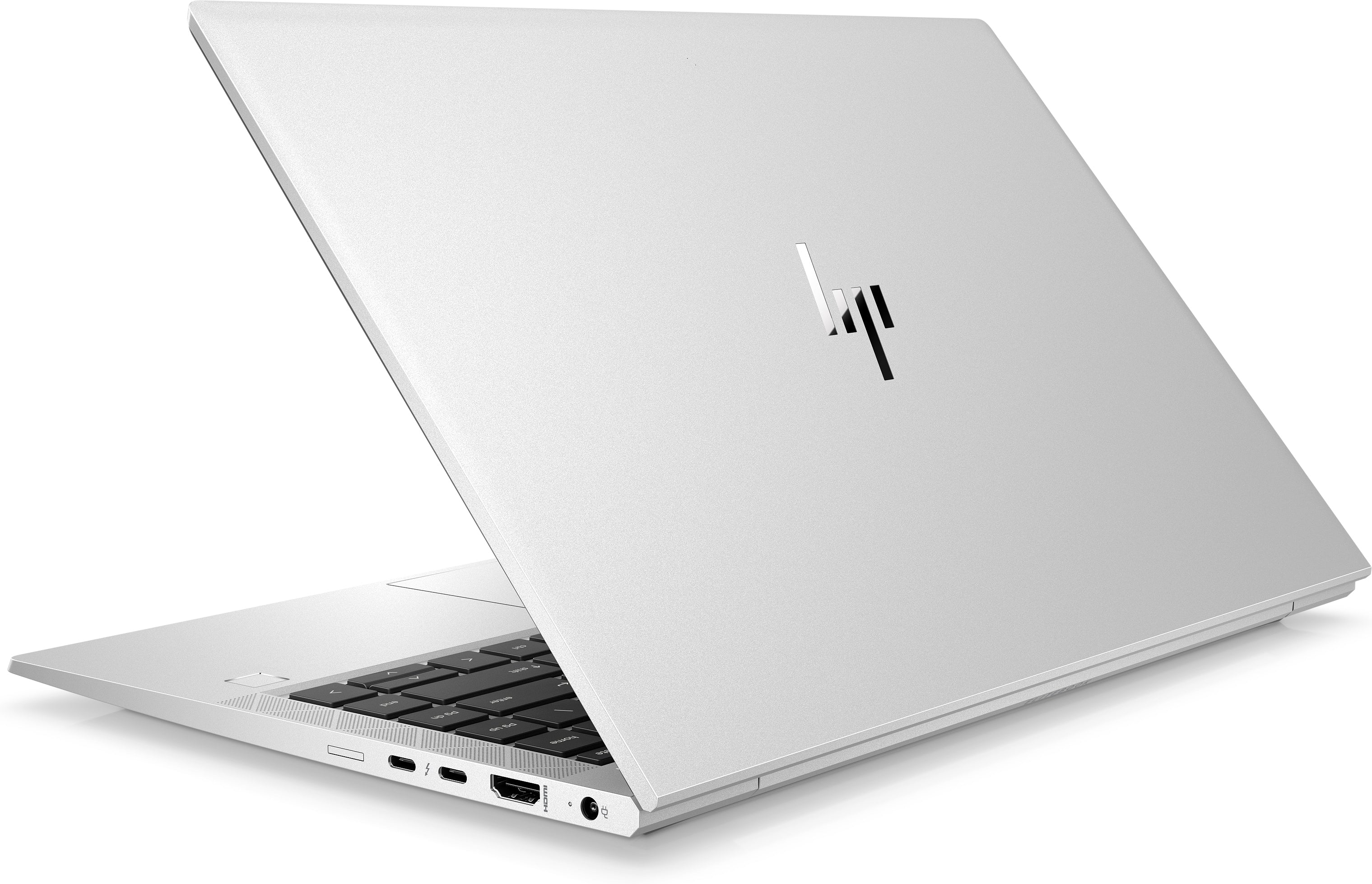 Laptop geöffnet Ansicht von hinten leicht nach rechts gedreht