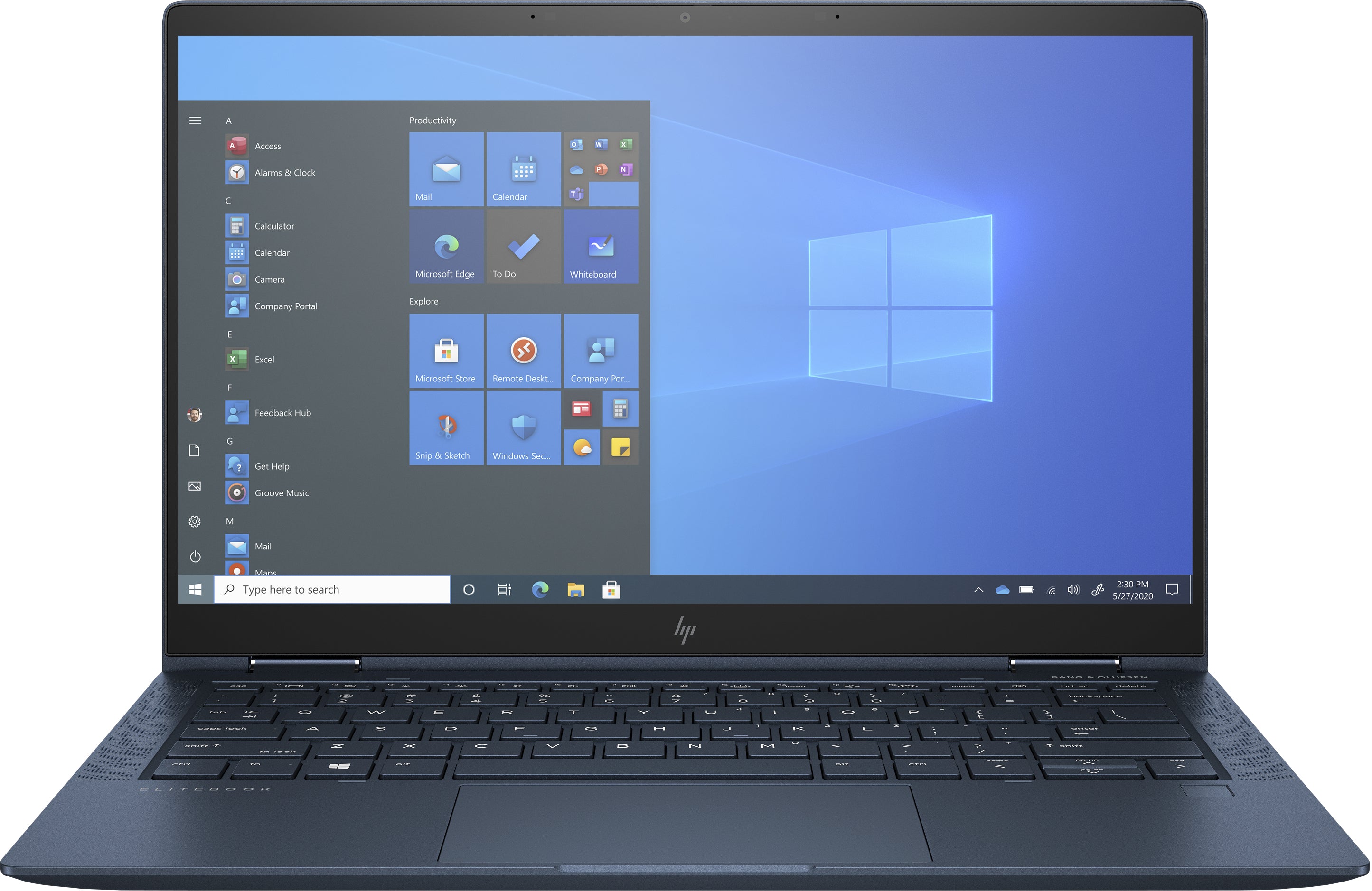 Notebook regulär geöffnet, mit Screen und Tastatur