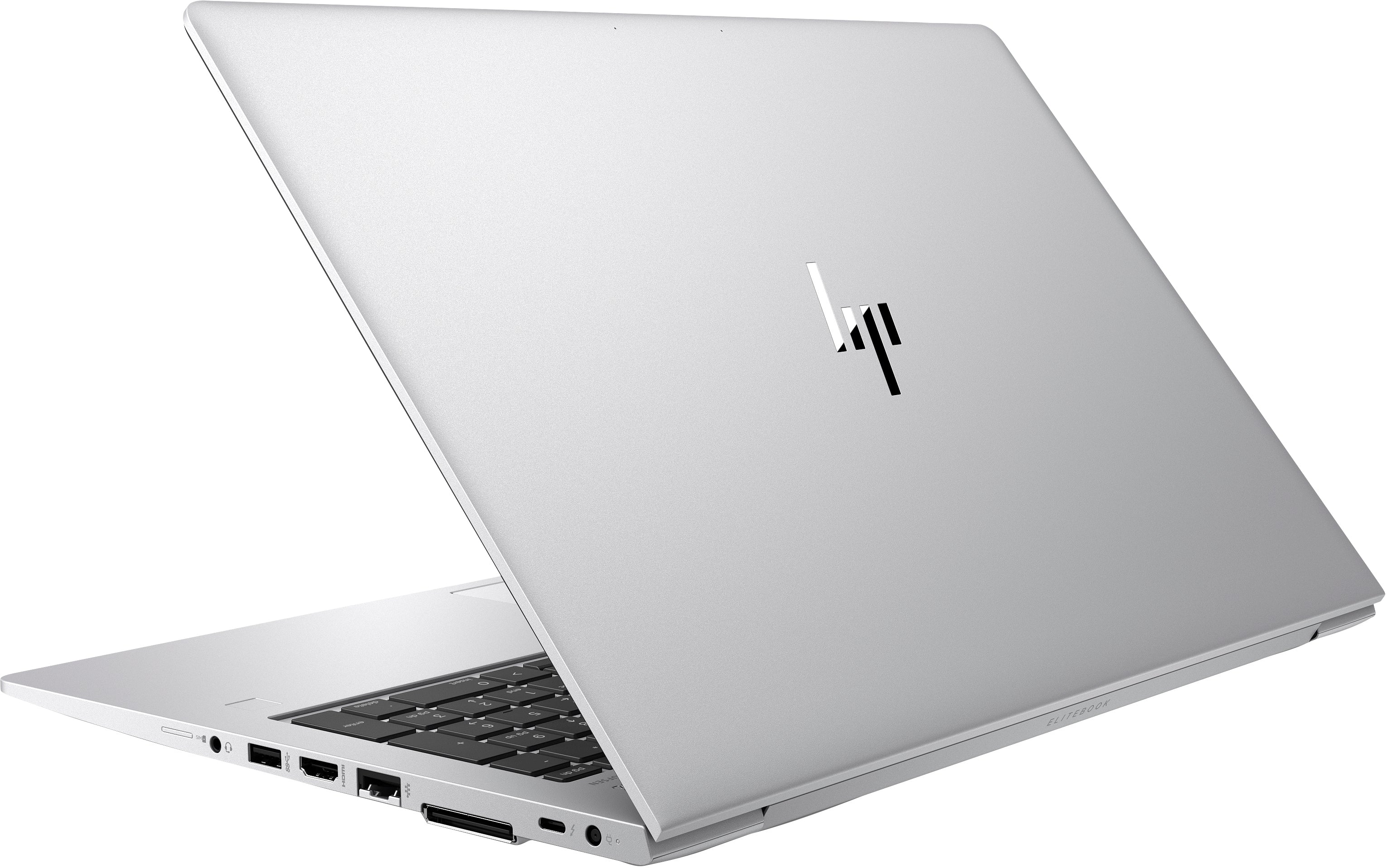 Laptop Silber von hinten mit Logo ansicht HP