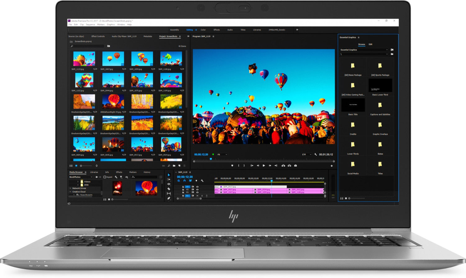 ZBook geöffnet, Display und Tastatur sichtbar