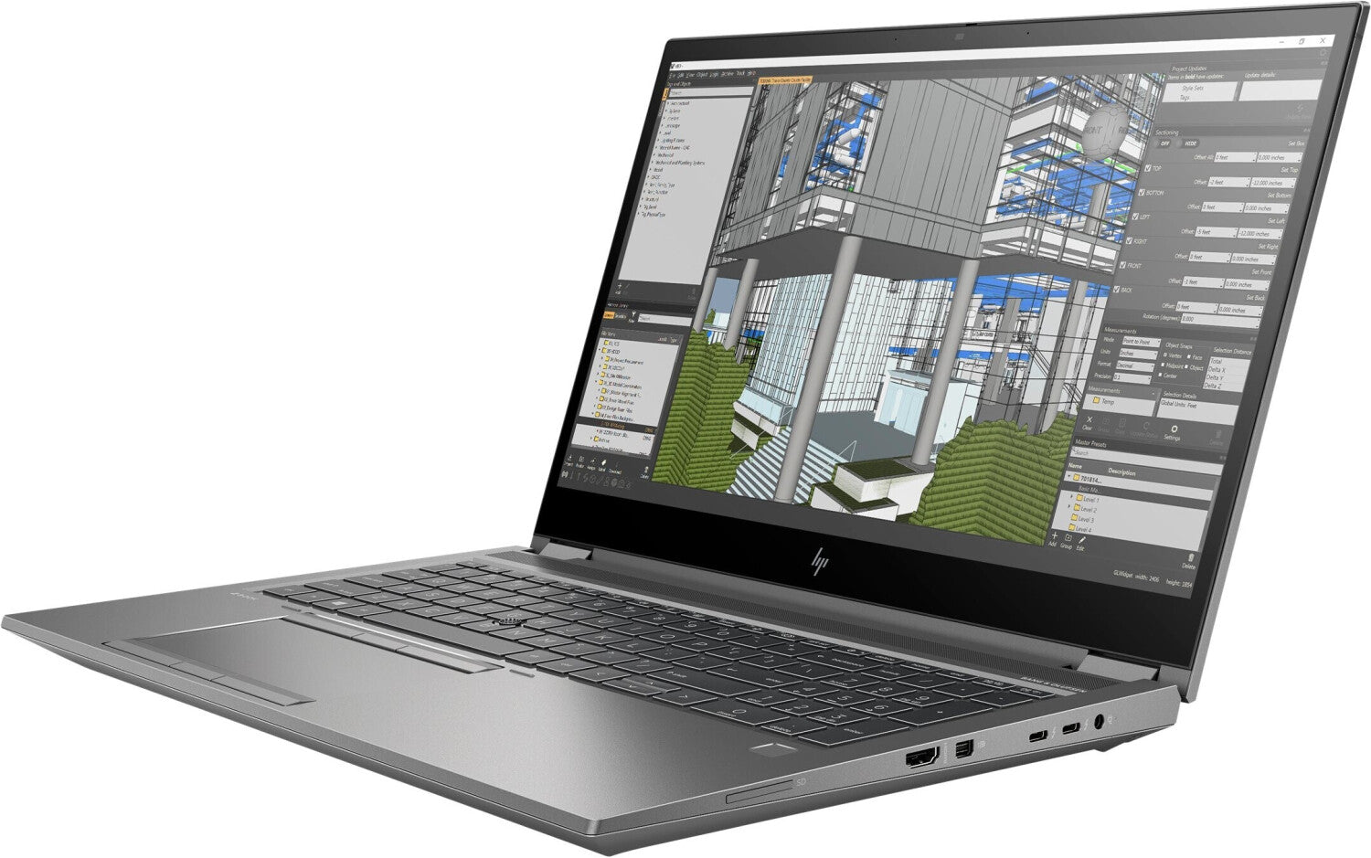 ZBook geöffnet, Ansicht von schräg rechts