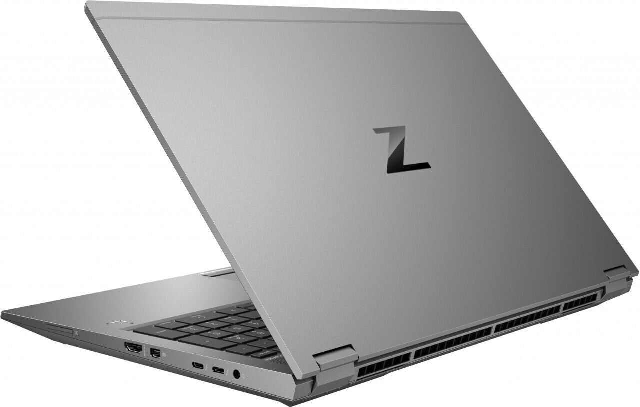 Zbook geöffnet, Ansicht von schräg links Rückseite