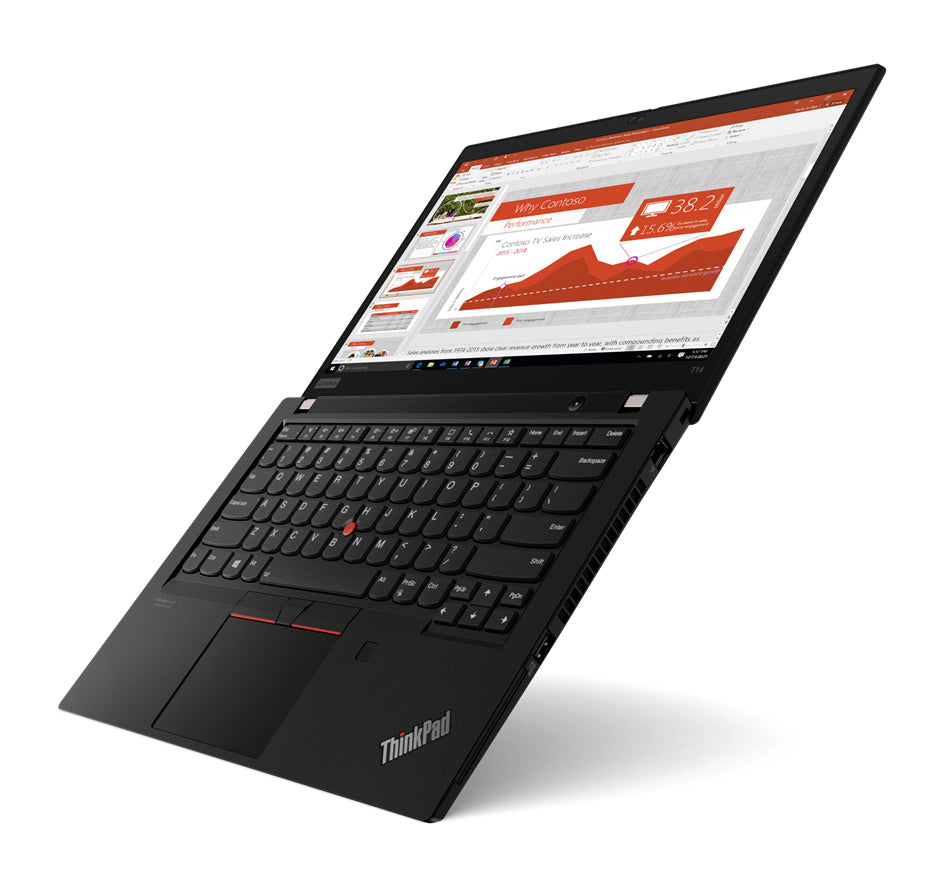 Laptop 180° geöffnet schräg seitlich rechts Ansicht