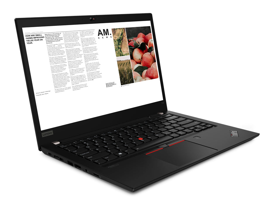 Laptop aufgeklappt, Ansicht von schräg links