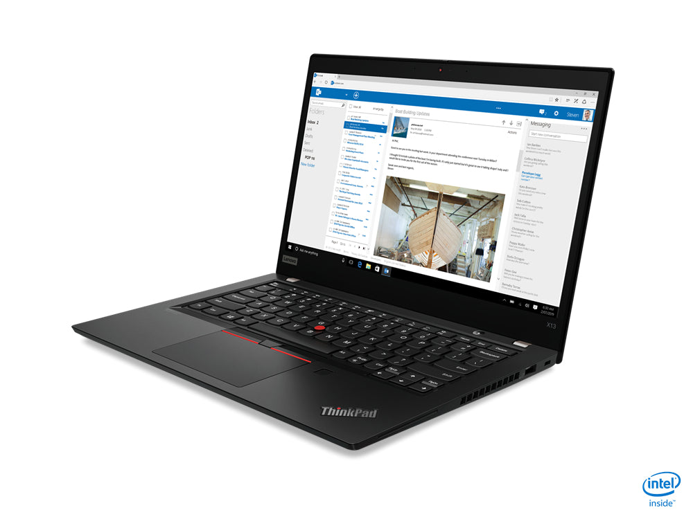 Laptop aufgeklappt Ansicht von schräg rechts