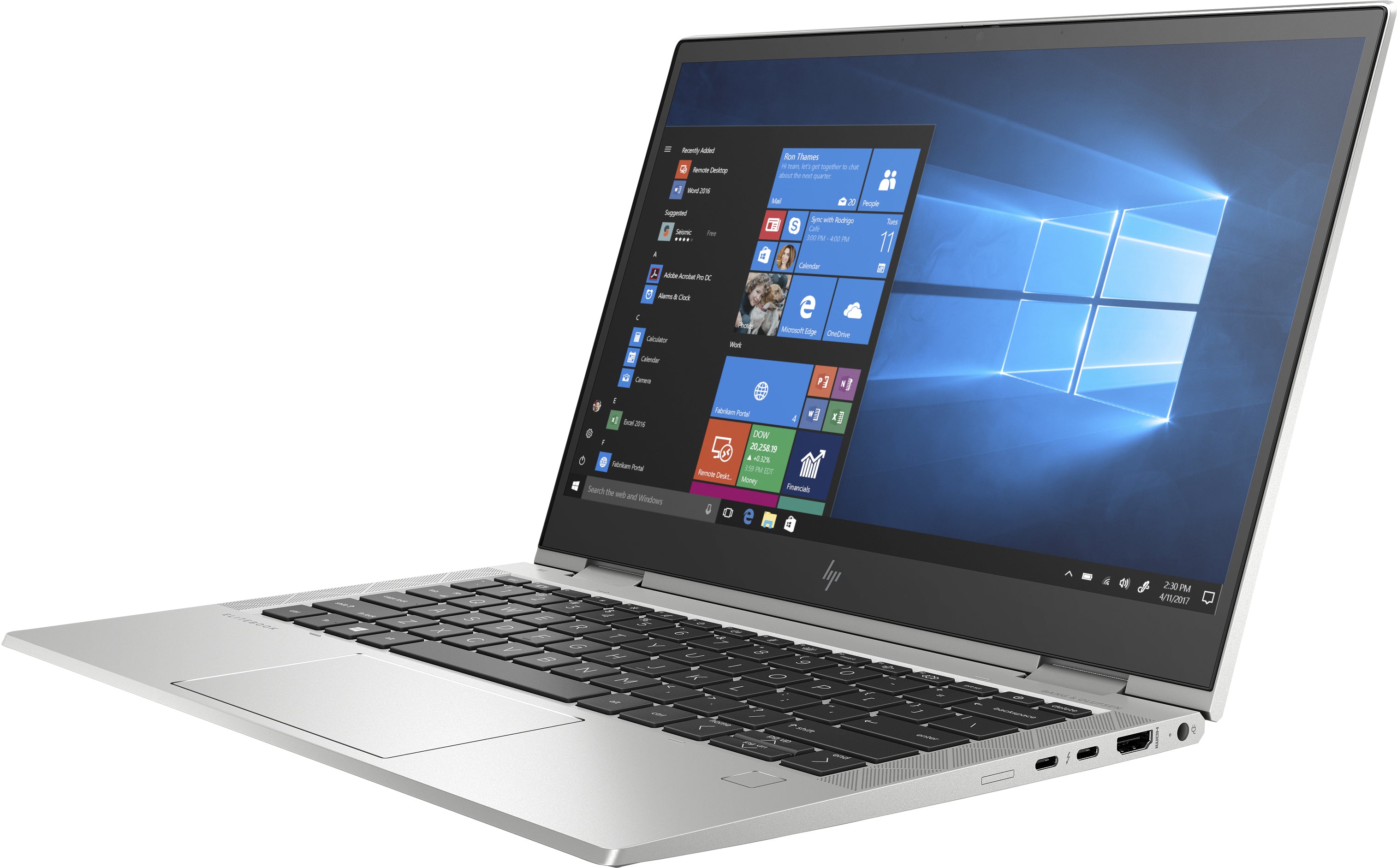 Laptop aufgeklappt Ansicht von schräg rechts