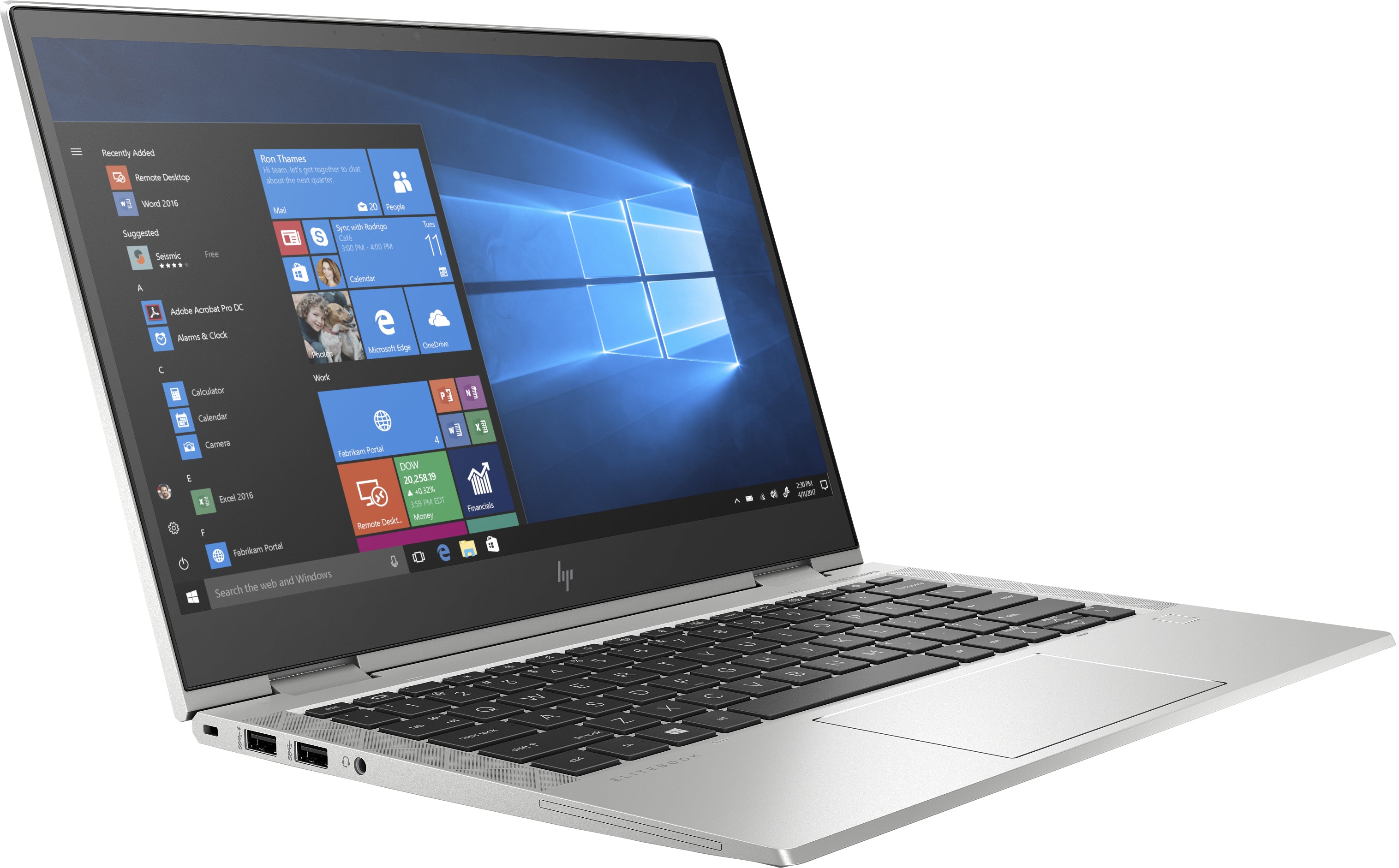 Laptop aufgeklappt Ansicht von schräg links