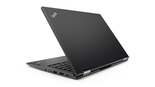 Laptop geöffnet Ansicht von hinten leicht nach rechts gedreht