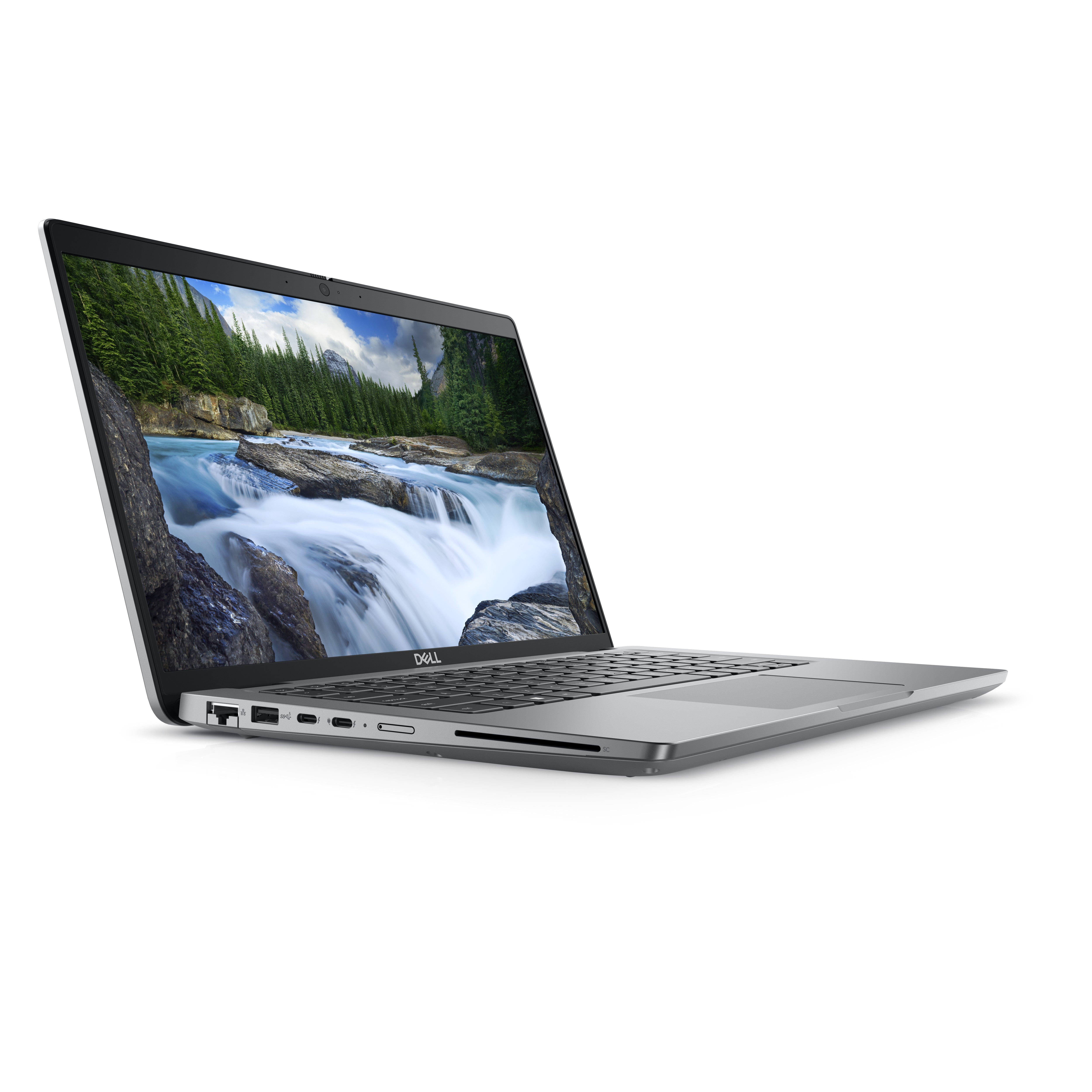 Laptop aufgeklappt Ansicht von schräg links