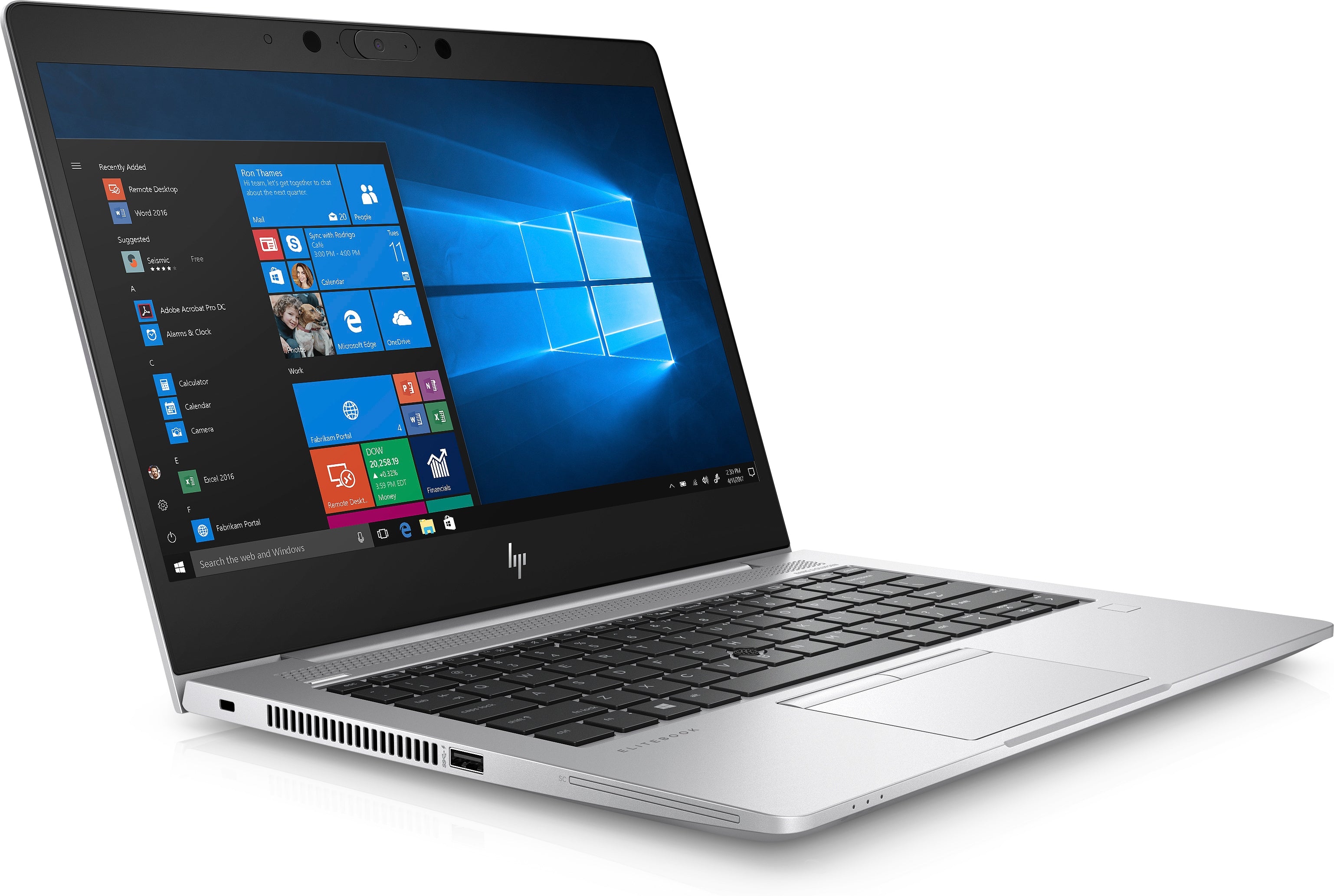 Laptop aufgeklappt Ansicht von schräg links