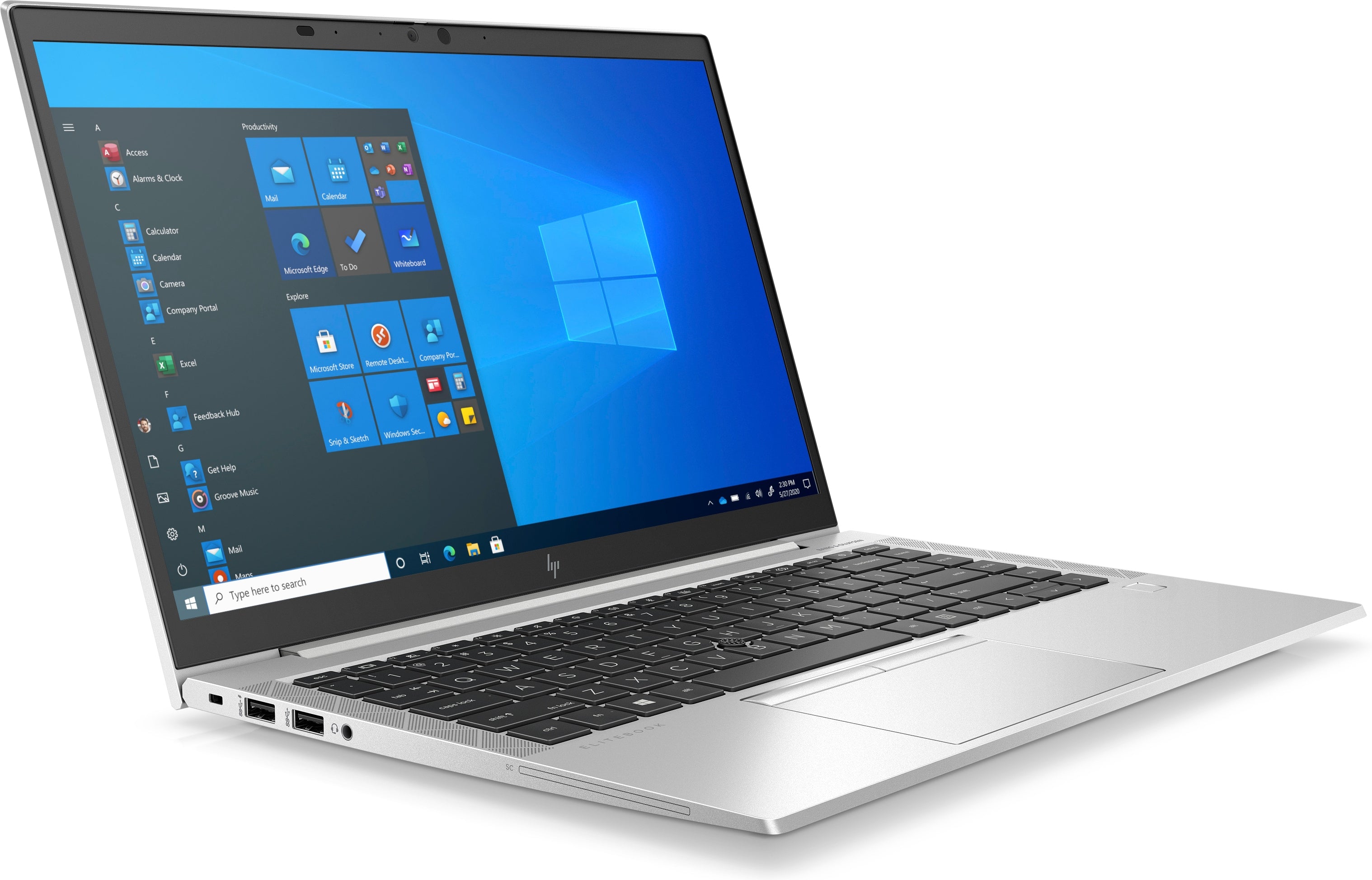 Laptop aufgeklappt Ansicht von schräg links
