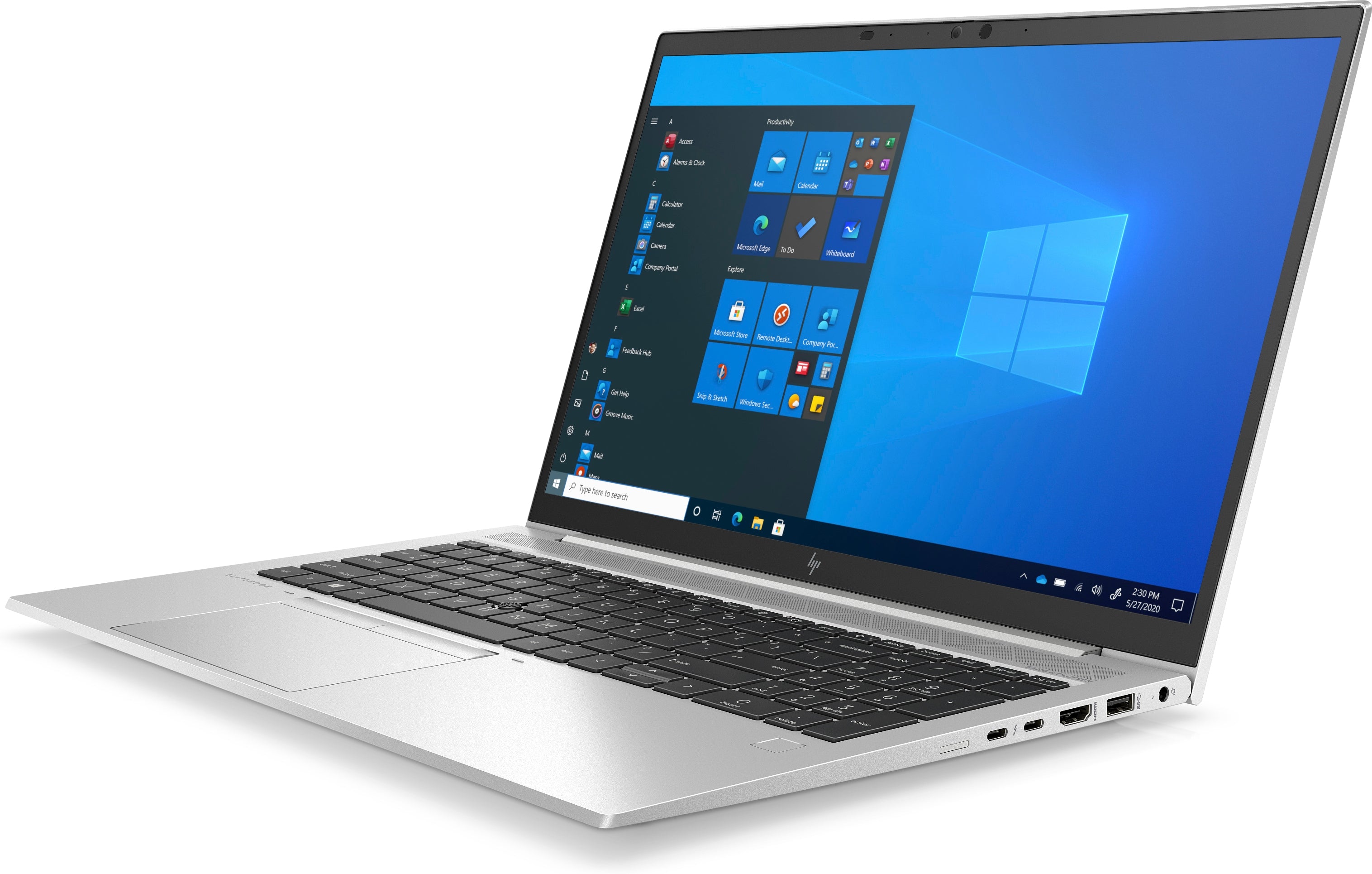 Laptop aufgeklappt Ansicht von schräg rechts