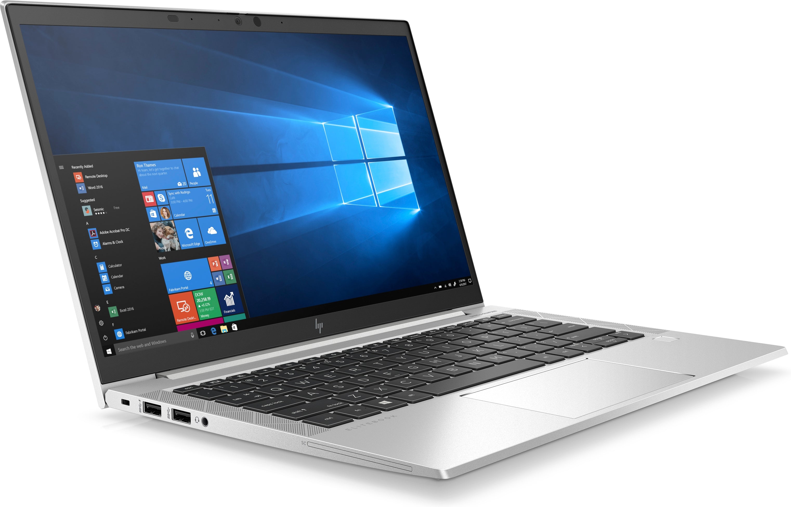 Laptop aufgeklappt Ansicht von schräg links