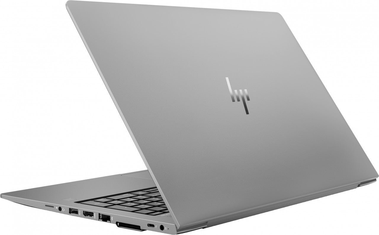 Zbook geöffnet, Ansicht von schräg links Rückseite