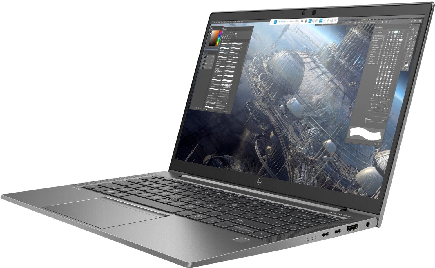 Laptop aufgeklappt Ansicht von schräg rechts