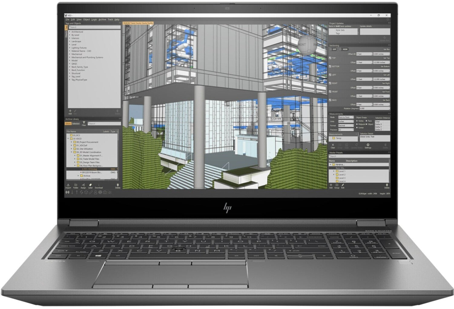 ZBook geöffnet, Display und Tastatur sichtbar