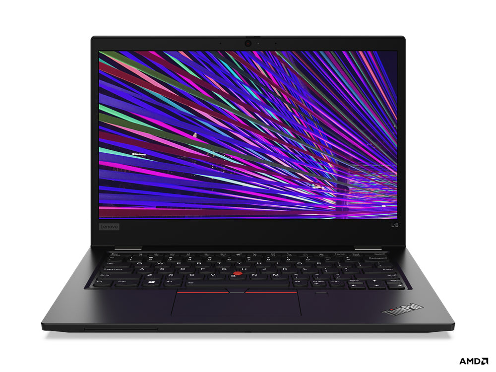 Laptop geöffnet Frontalansicht Bildschirm und Tastatur von vorne sichtbar