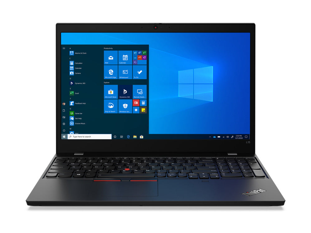 Laptop geöffnet Frontalansicht Bildschirm und Tastatur sichtbar