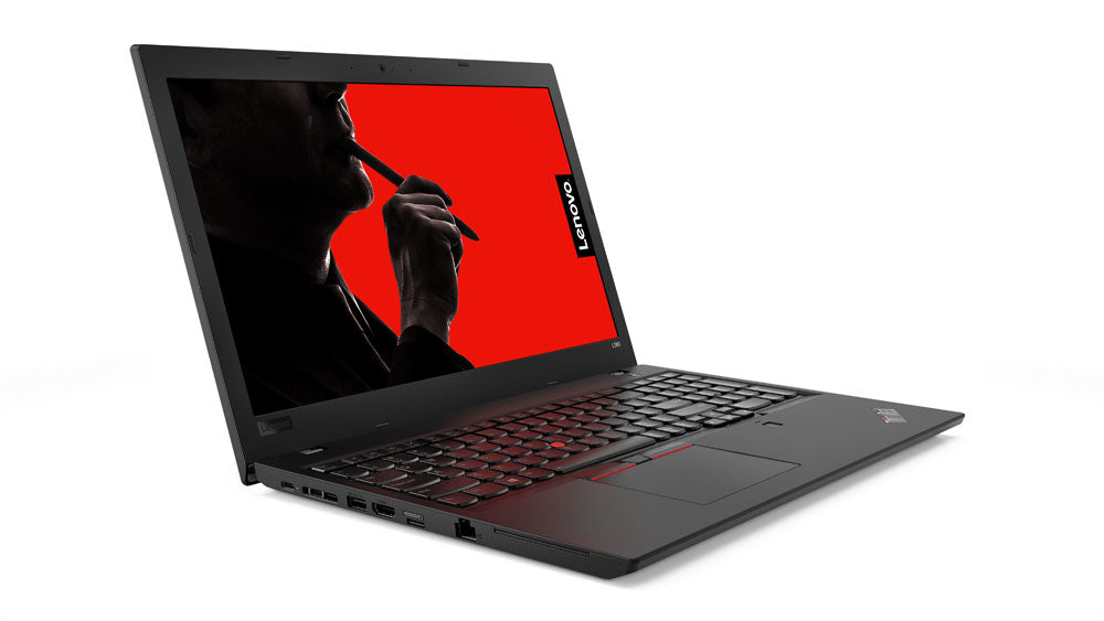 Laptop aufgeklappt Ansicht von schräg links
