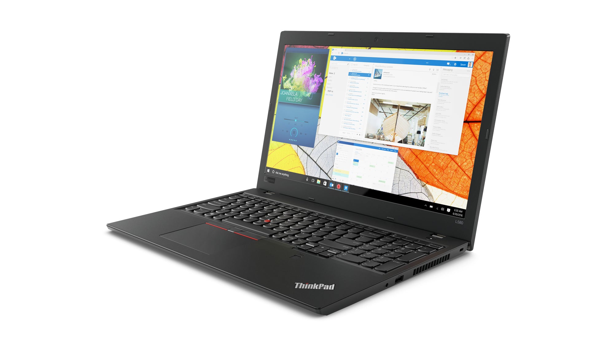 Laptop aufgeklappt Ansicht von schräg rechts