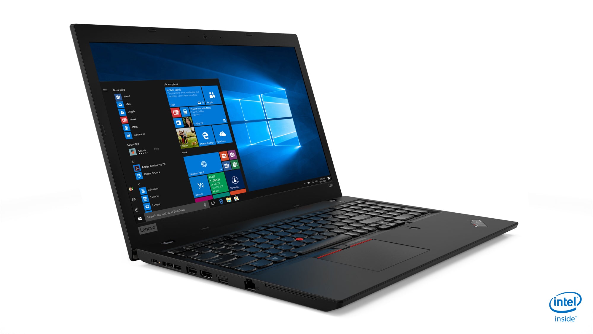 Laptop aufgeklappt Ansicht von schräg links