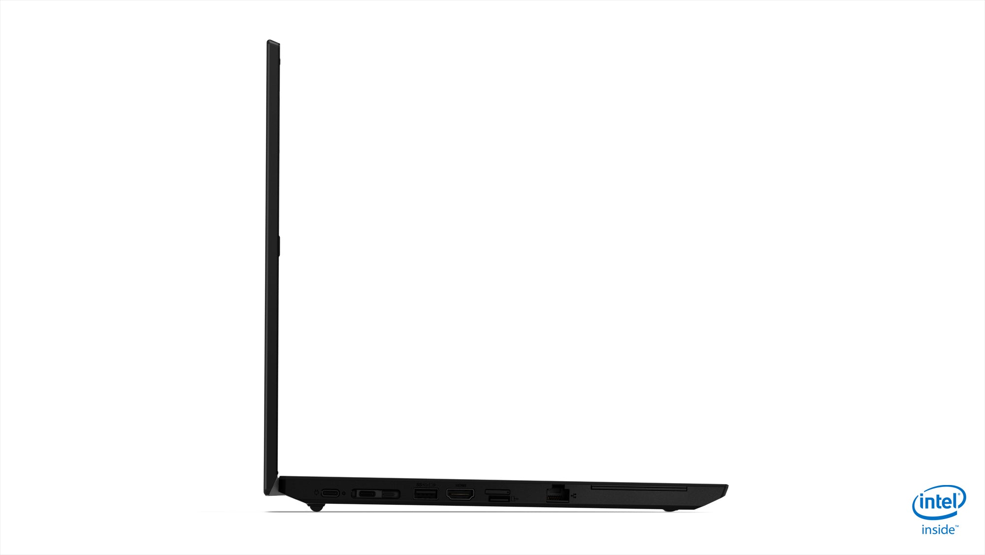 Laptop aufgeklappt Seitenansicht links
