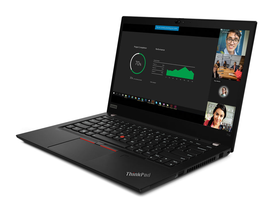 Laptop aufgeklappt Ansicht von schräg rechts