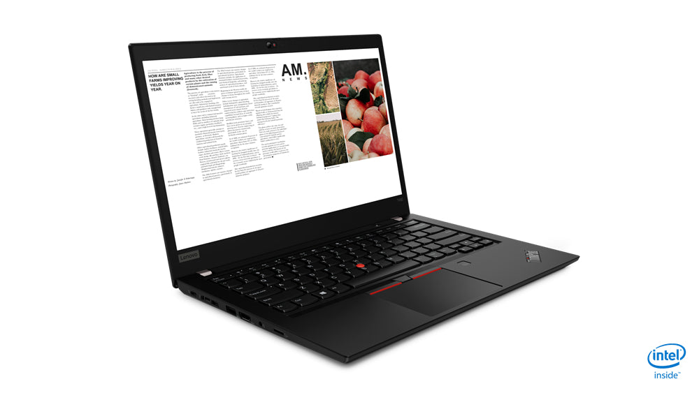 Laptop aufgeklappt, Ansicht von schräg links