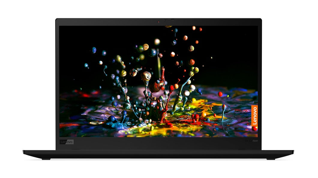 Laptop geöffnet Frontalansicht Bildschirm von vorne sichtbar