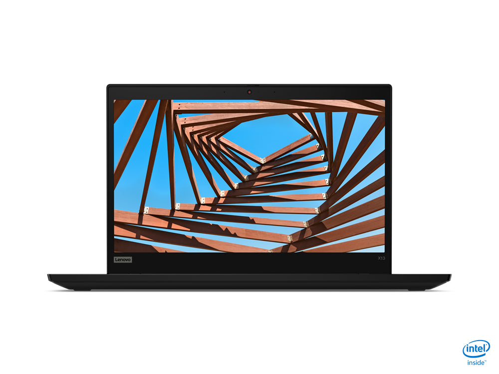 Laptop geöffnet Frontalansicht Bildschirm und Tastatur sichtbar