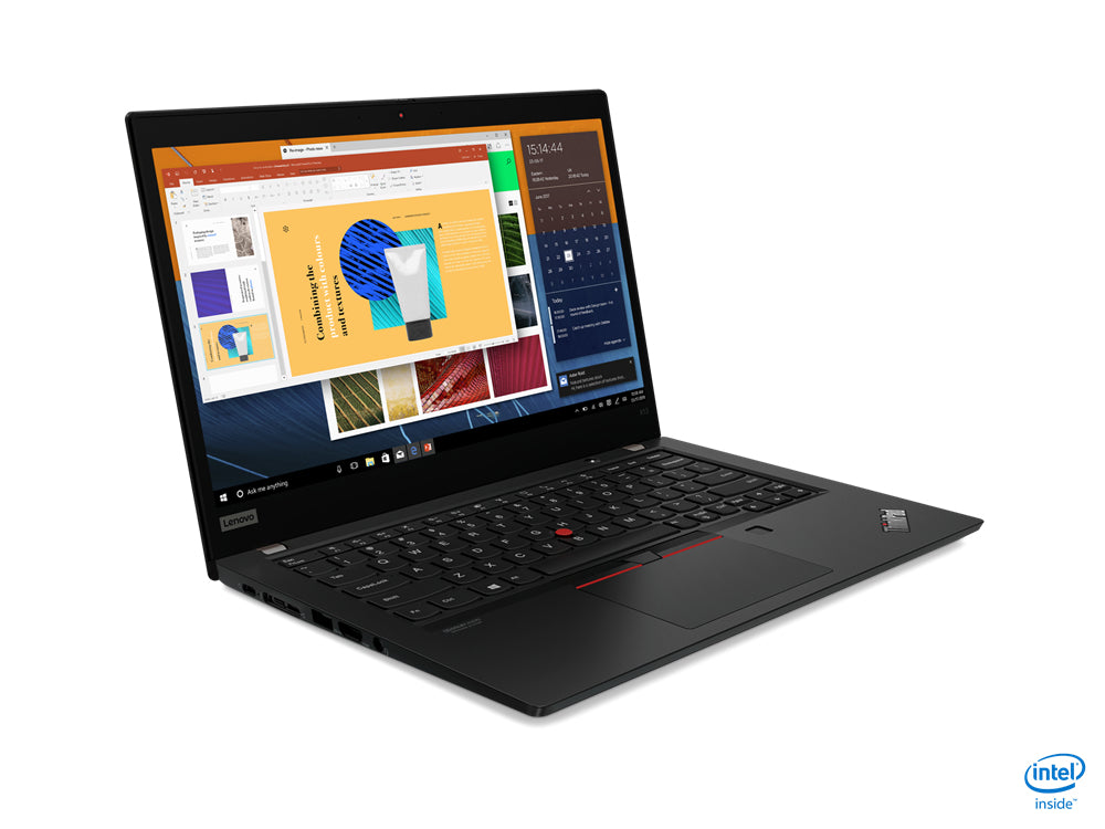 Laptop aufgeklappt Ansicht von schräg links