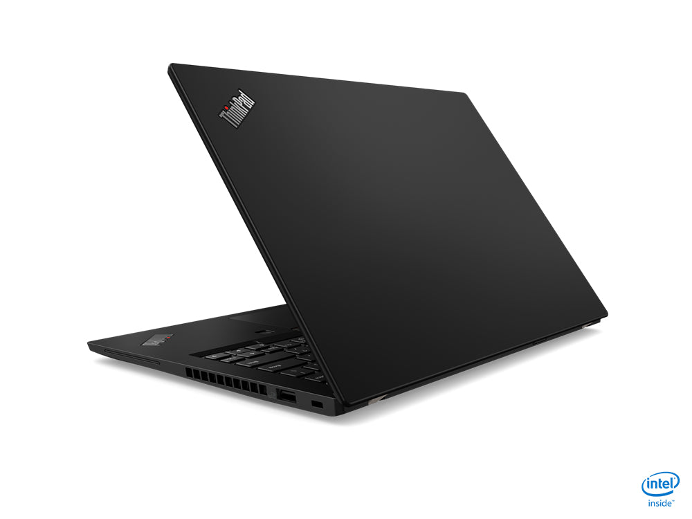 Laptop geöffnet Ansicht von hinten leicht nach rechts gedreht